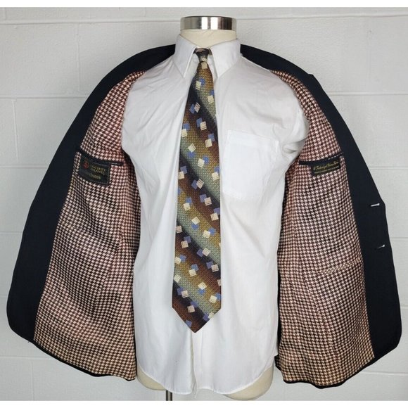 Vintage‎ 70s Society Brand Black Polyester Leisure Sport Coat sz 40? - Picture 7 of 12